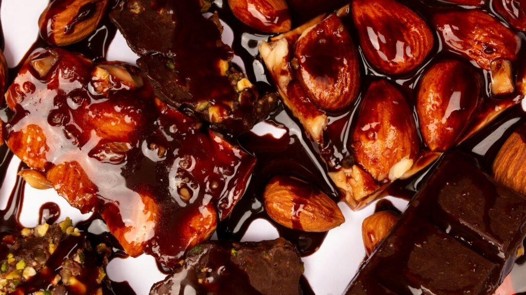 Chocolat noir aux amandes et fruits secs, sources de magnésium